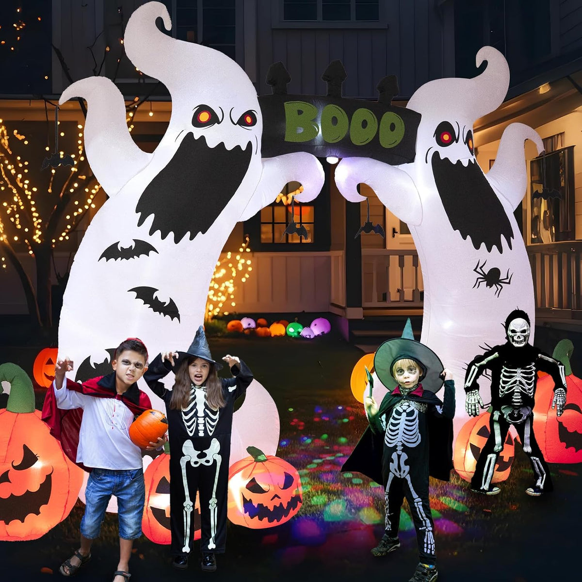 HZGDEJTG 16FT Ghost Archway, Halloween Outdoor Inflatable Decoration, Contain...