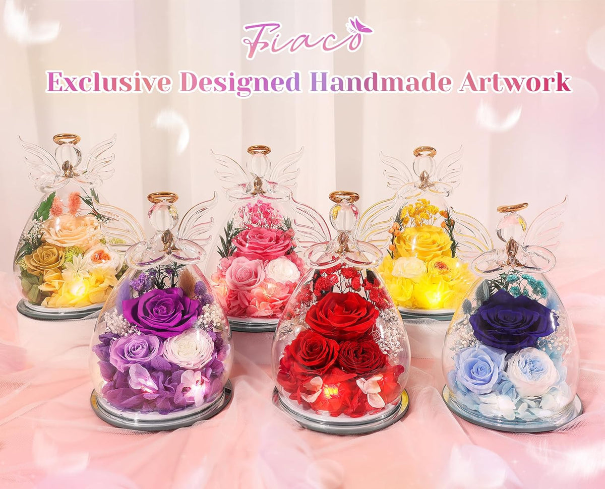 Gifts for Mom Birthday Gifts for Women Preserved Rose Forever Flower in Glass...