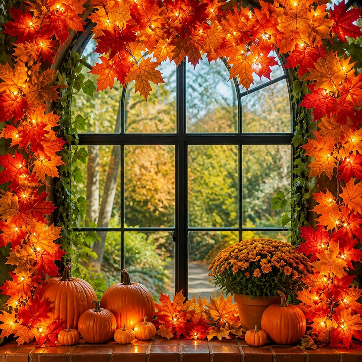 Fall Decor Fall Decorations for Home 9FT Plug in Fall Garland with Lights 50 ...