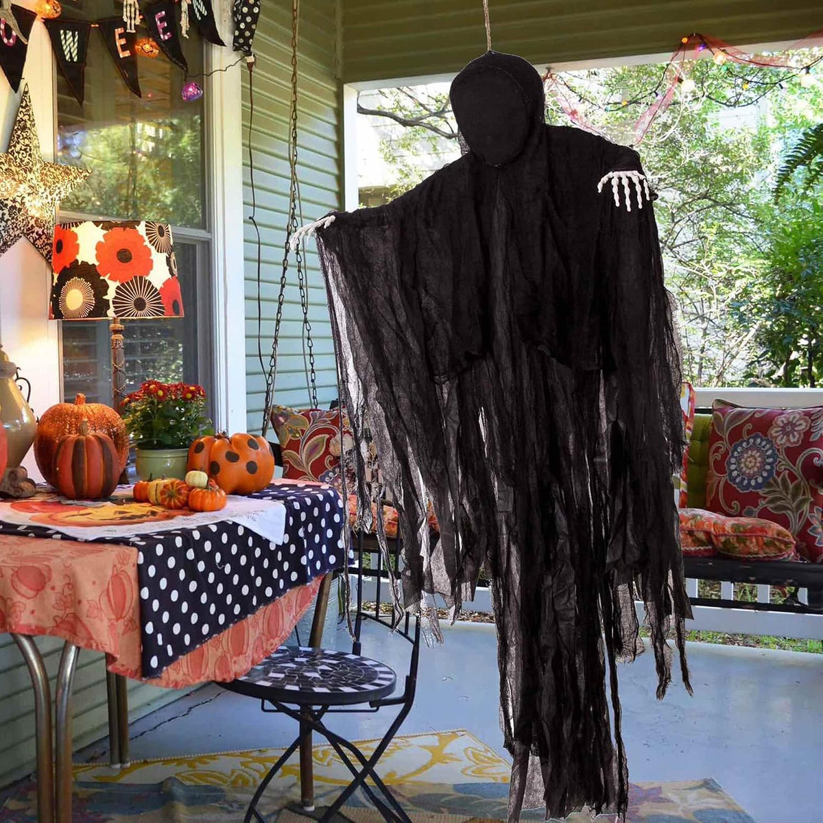 JOYIN 63” Halloween Decorations Outdoor Grim Reaper,Dark Faceless Hanging Gho...