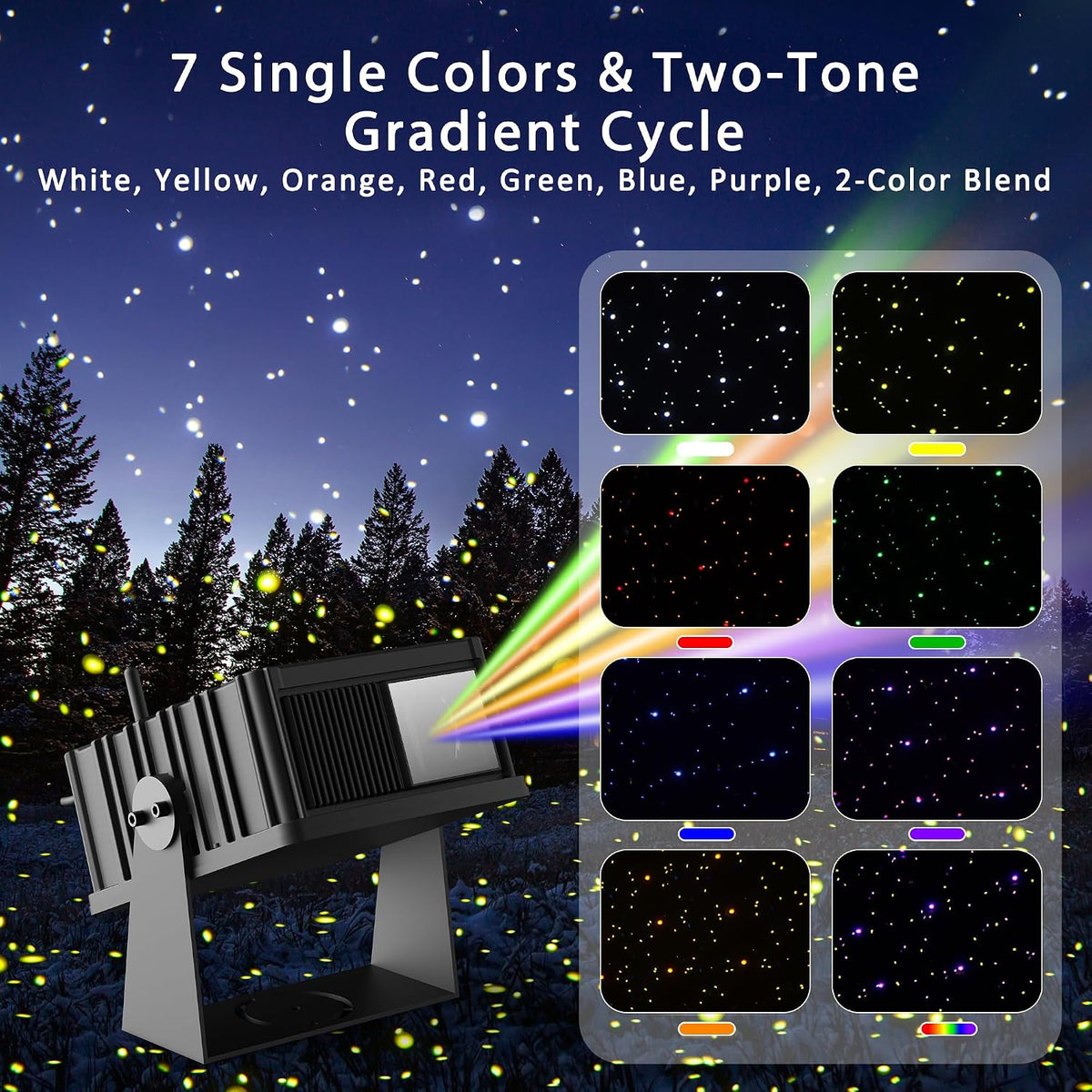 AIRIVO Outdoor Star Laser Projector, App & Remote Control 7 Colors Motion...