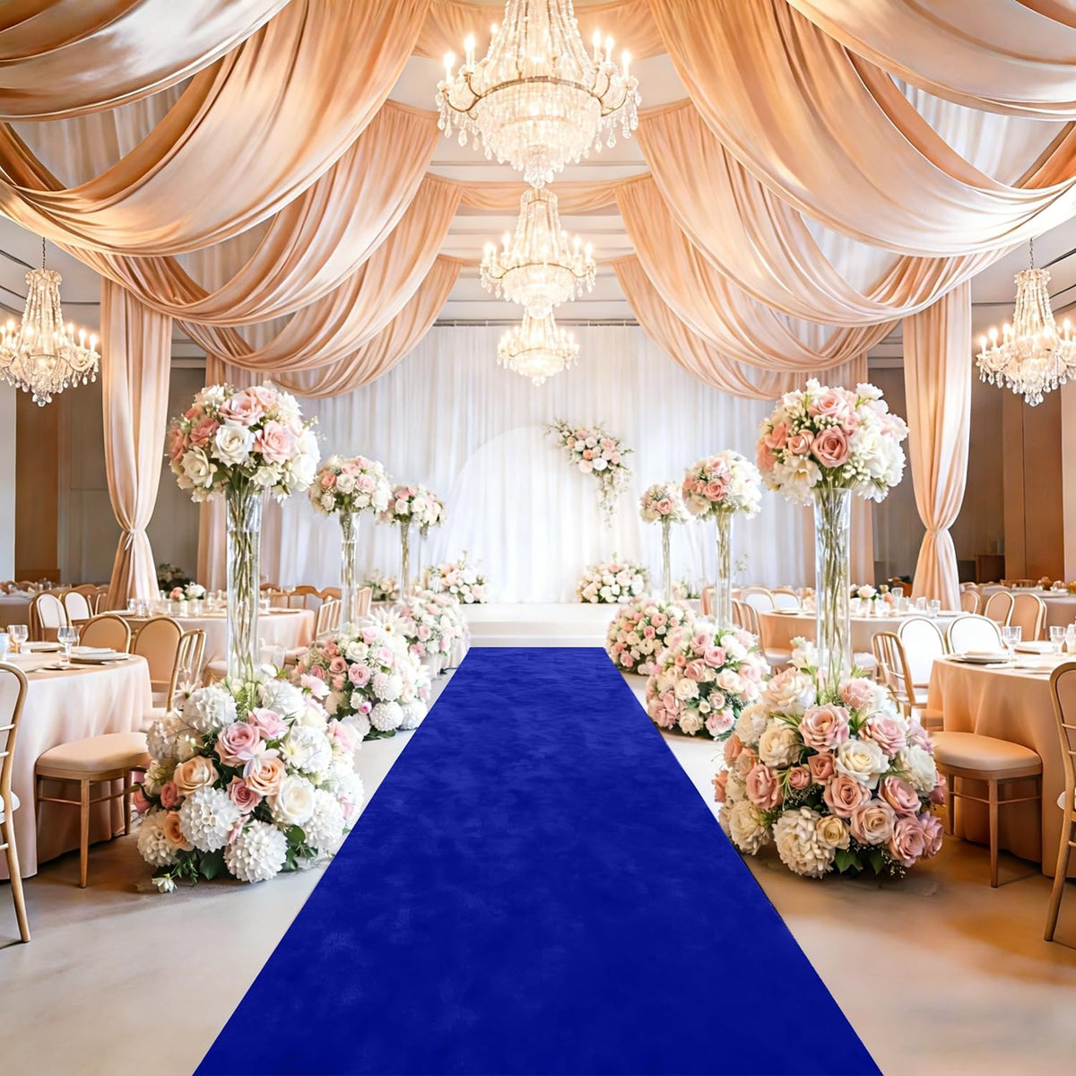 Blue Aisle Runner for Wedding Ceremony 48" x20FT Wedding Aisle Runners R...