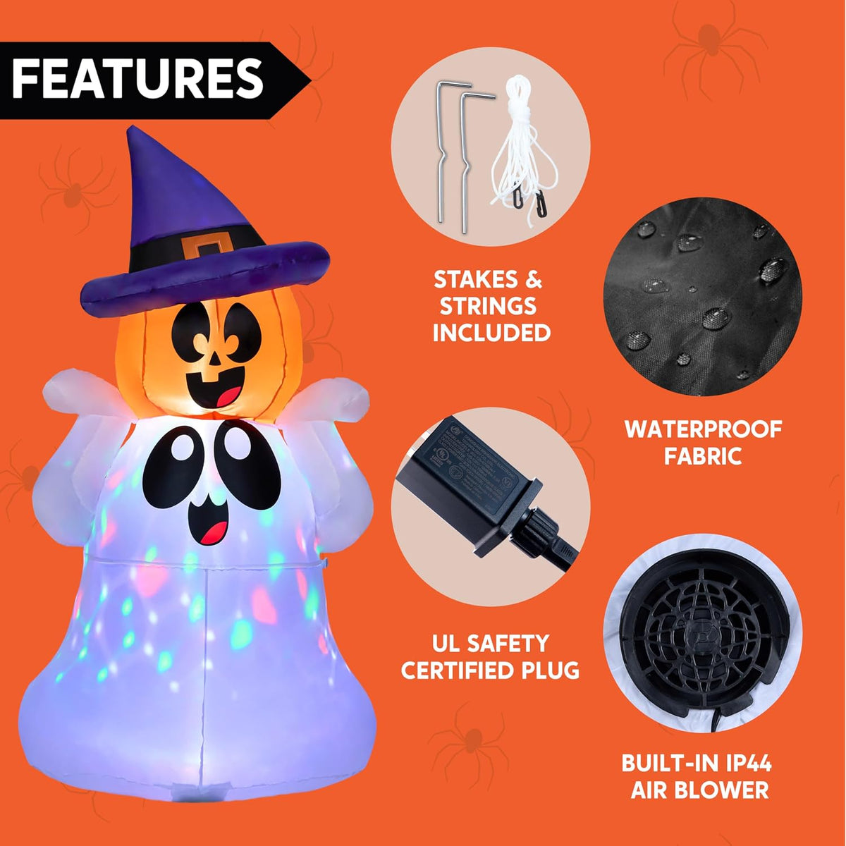 Joiedomi 5 FT Tall Halloween Inflatable Outdoor Decor, Blow Up Yard Decoratio...