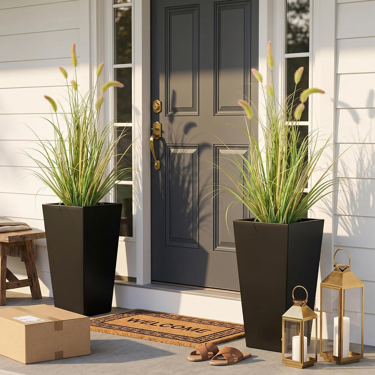2 PCS 3FT Artificial Foxtail Grass Plants, Faux Grass Indoor Outdoor Décor