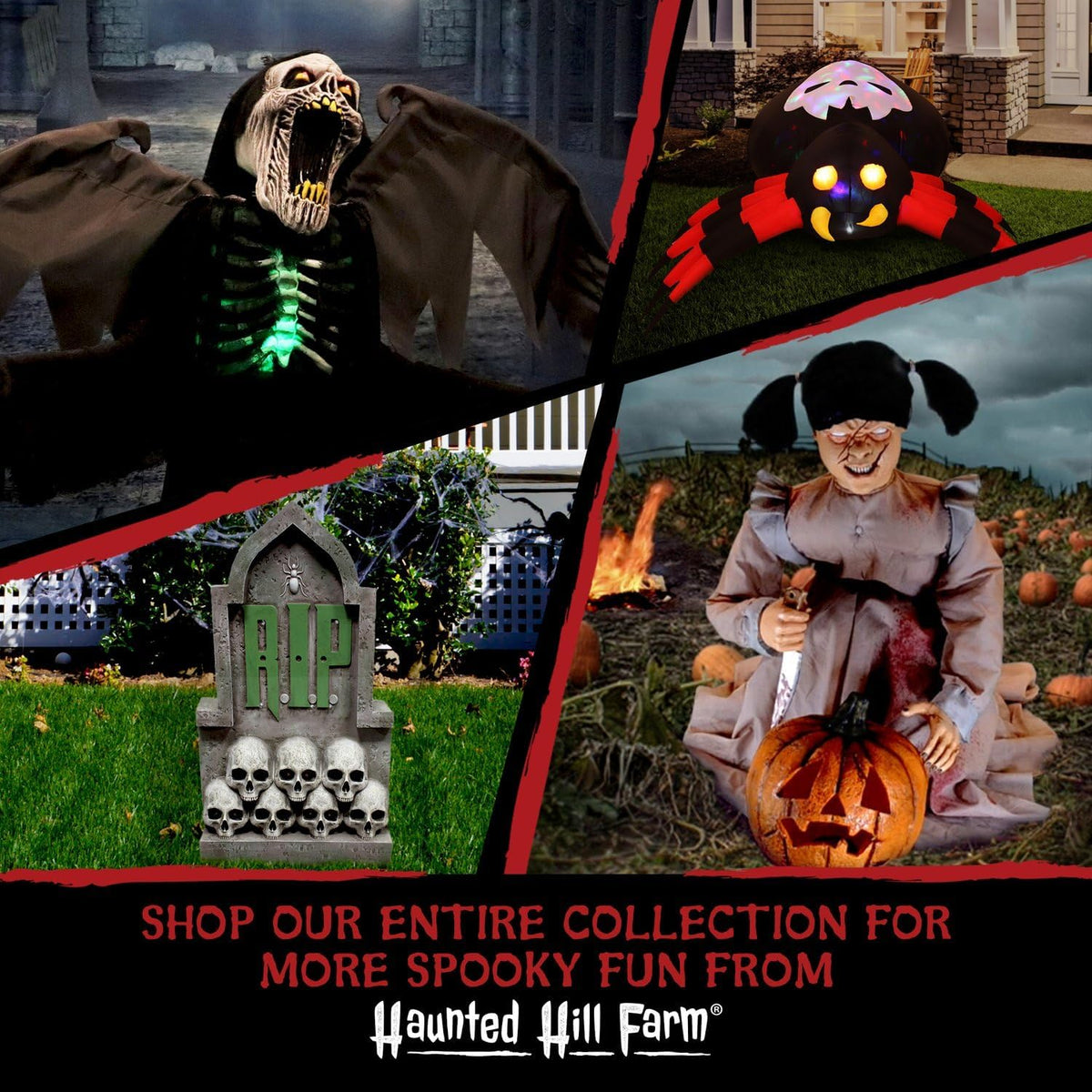 Haunted Hill Farm Life-Size Animatronic Scary Talking Witch with Touch Activa...