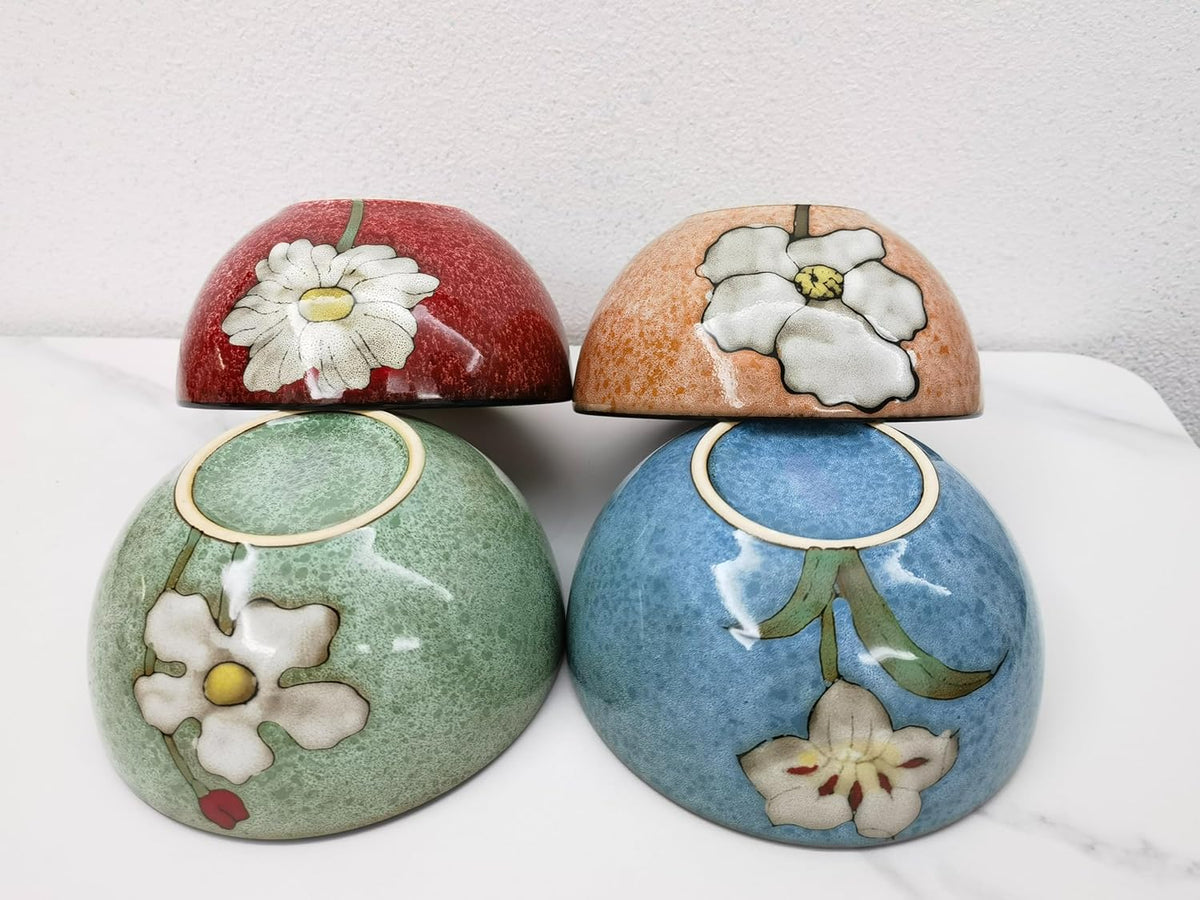 rockgoldbug Ceramic Bowls For Kitchen, 28oz - Set of 4,Underglaze Technique