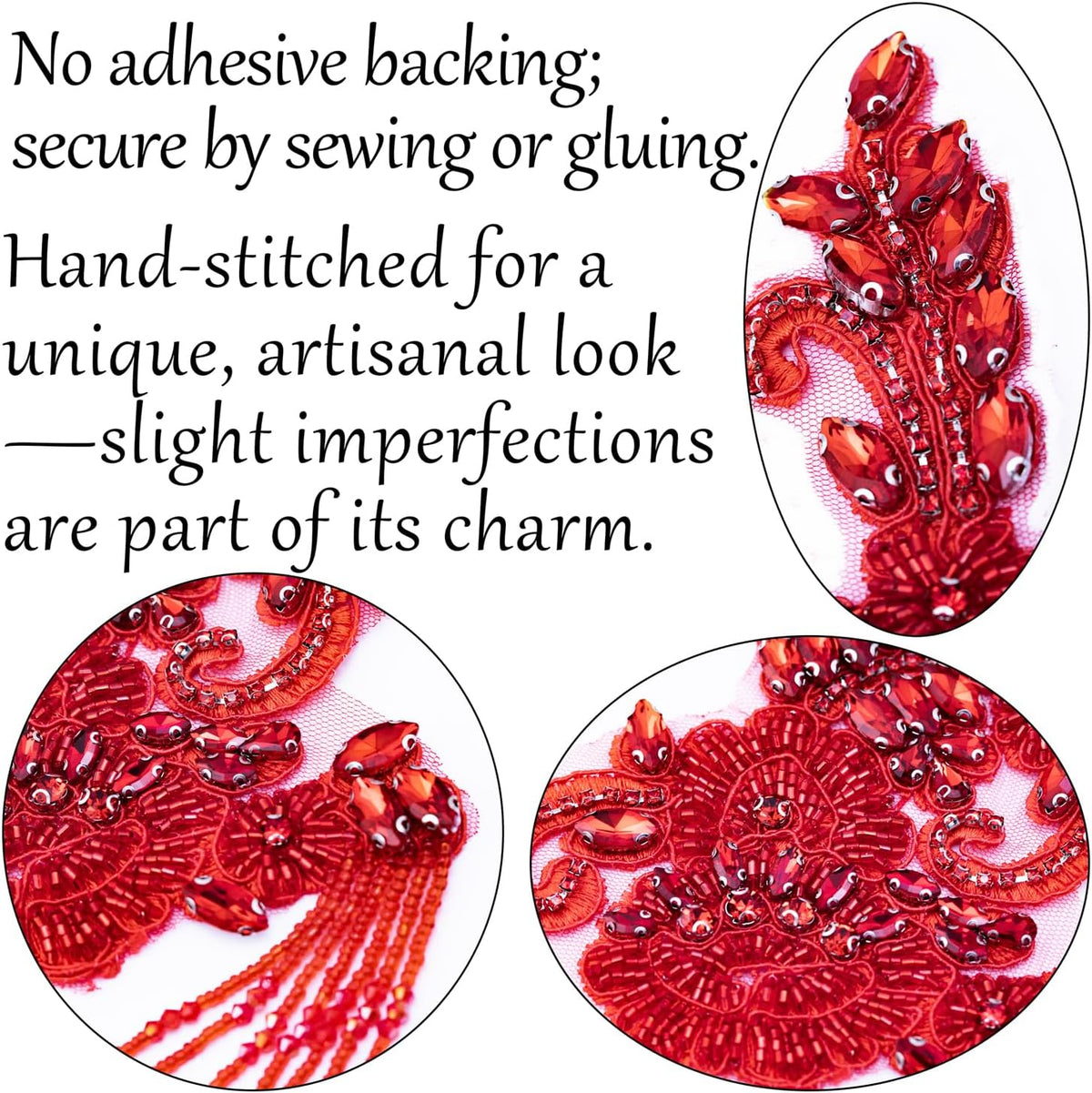 Pair Epaulettes Shoulder Patches for Dress,Beaded Rhinestones Appliques Embel...