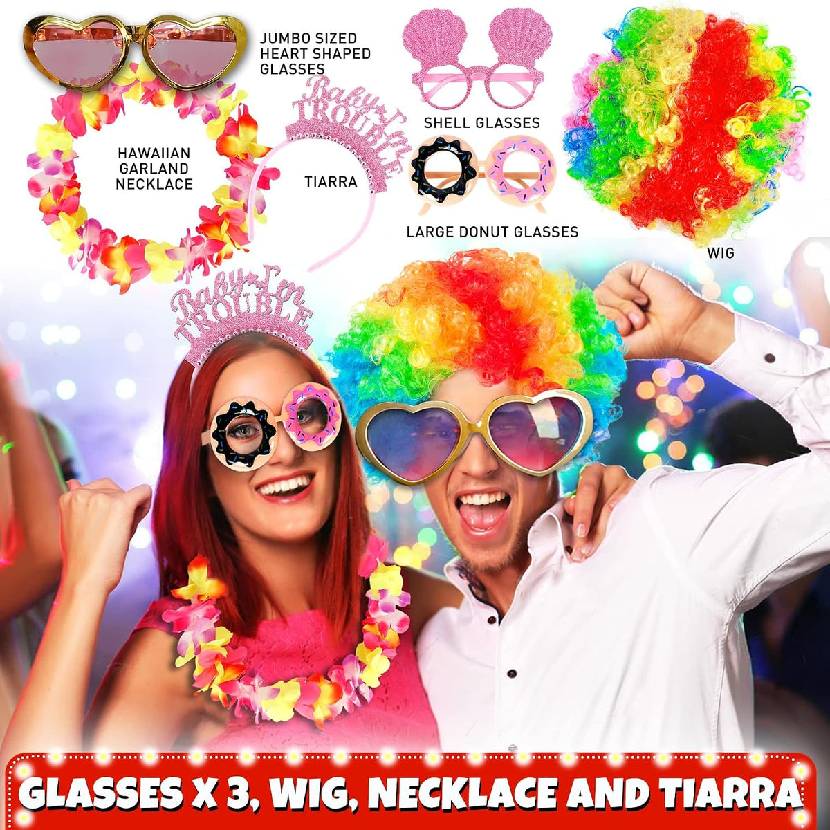 SOUL SHIFT 70 Pc Large Premium Photo Booth Props Set for All Occasions - Wedd...