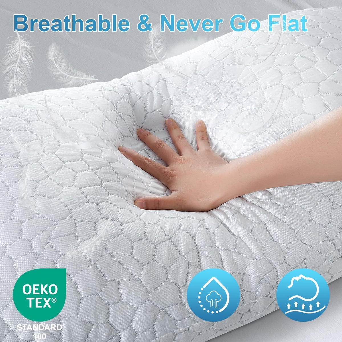 QUTOOL Cooling Pillow for Sleeping, CertiPUR-US Shredded Memory Foam Queen Pi...