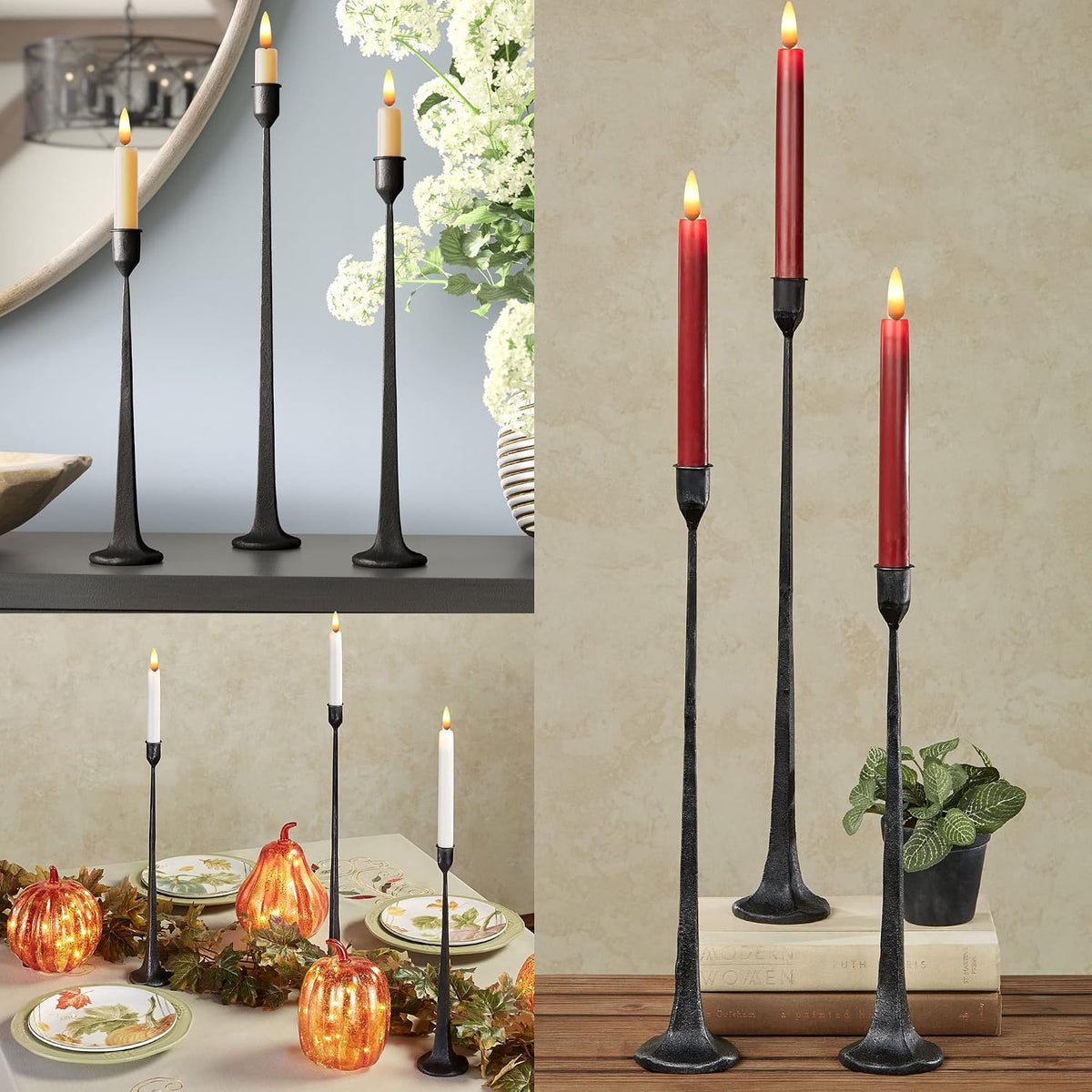 Iron Taper Candle Holder - Decorative Candle Stand - Candlestick Holder for W...