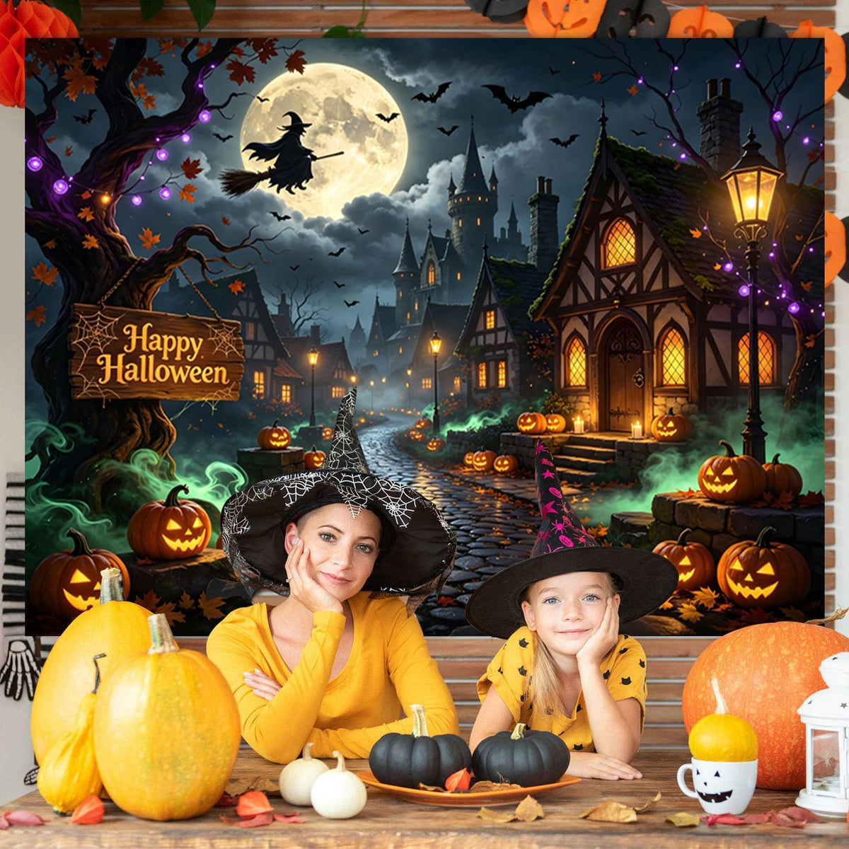 12x8ft Halloween Backdrop Haunted House Halloween Backdrops for Photography