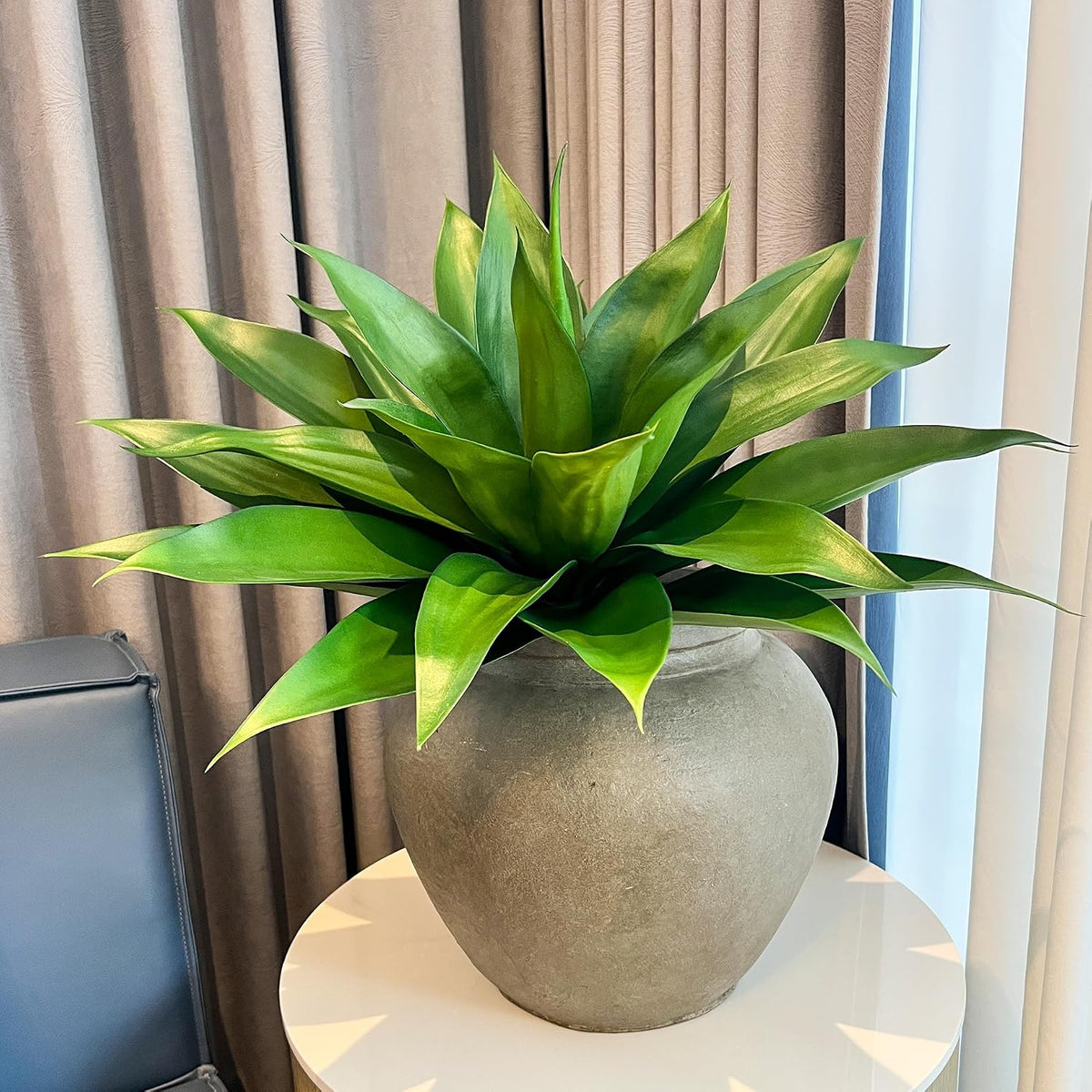 Ttranewsoo 28 Inch Artificial Agave Plants Outdoor Set of 2, Large Faux Succu...