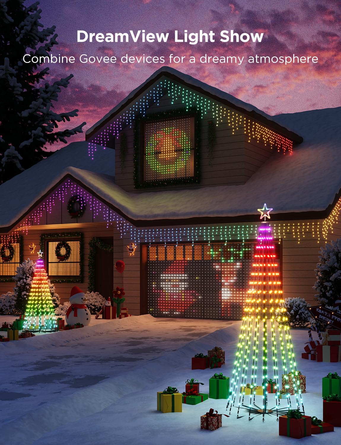 Govee Christmas Cone Tree Lights, 6.1ft 316 LEDs RGBIC Christmas Tree Light