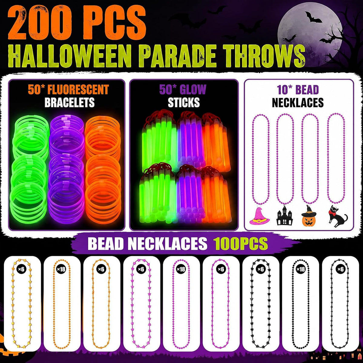 Moucuny 200 Pcs Halloween Golf Cart Parade Throw Set, Trunk or Treat Ideas