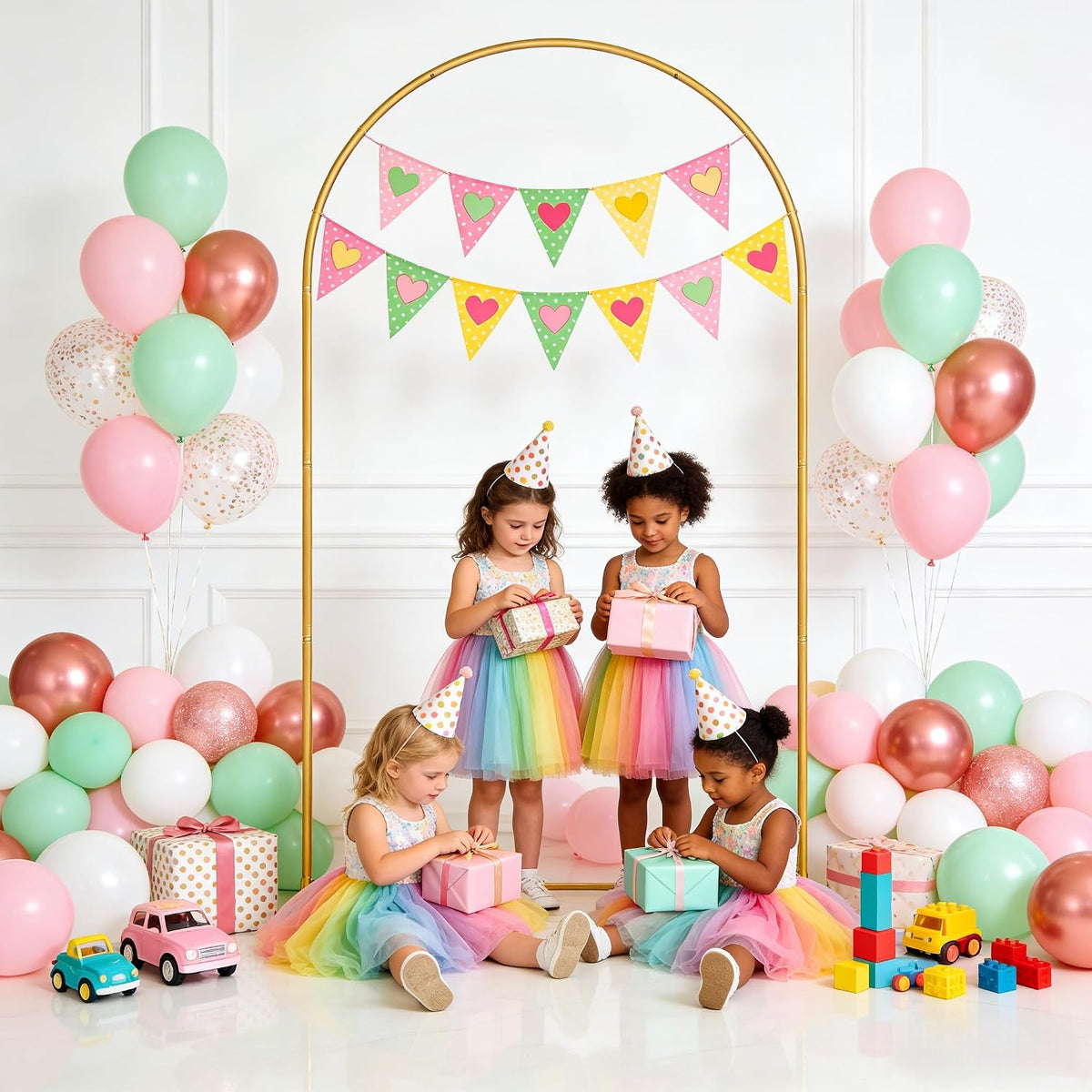 7.2FT Arch Backdrop Stand,Balloon Arch Stand Wedding Back Drop Arch Stand
