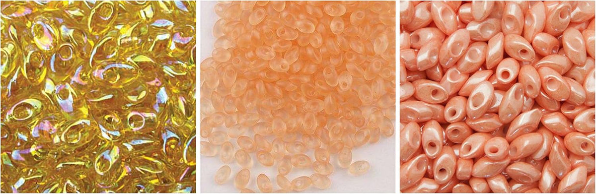 110g Grams Long Magatama Bead Mix, Miyuki Orange, Salmon, Gold, Rose, Peach, ...