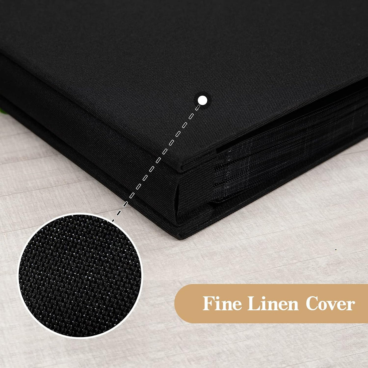 potricher Photo Album 4x6 Pictures, 1000 Pockets, Linen Cover, Black