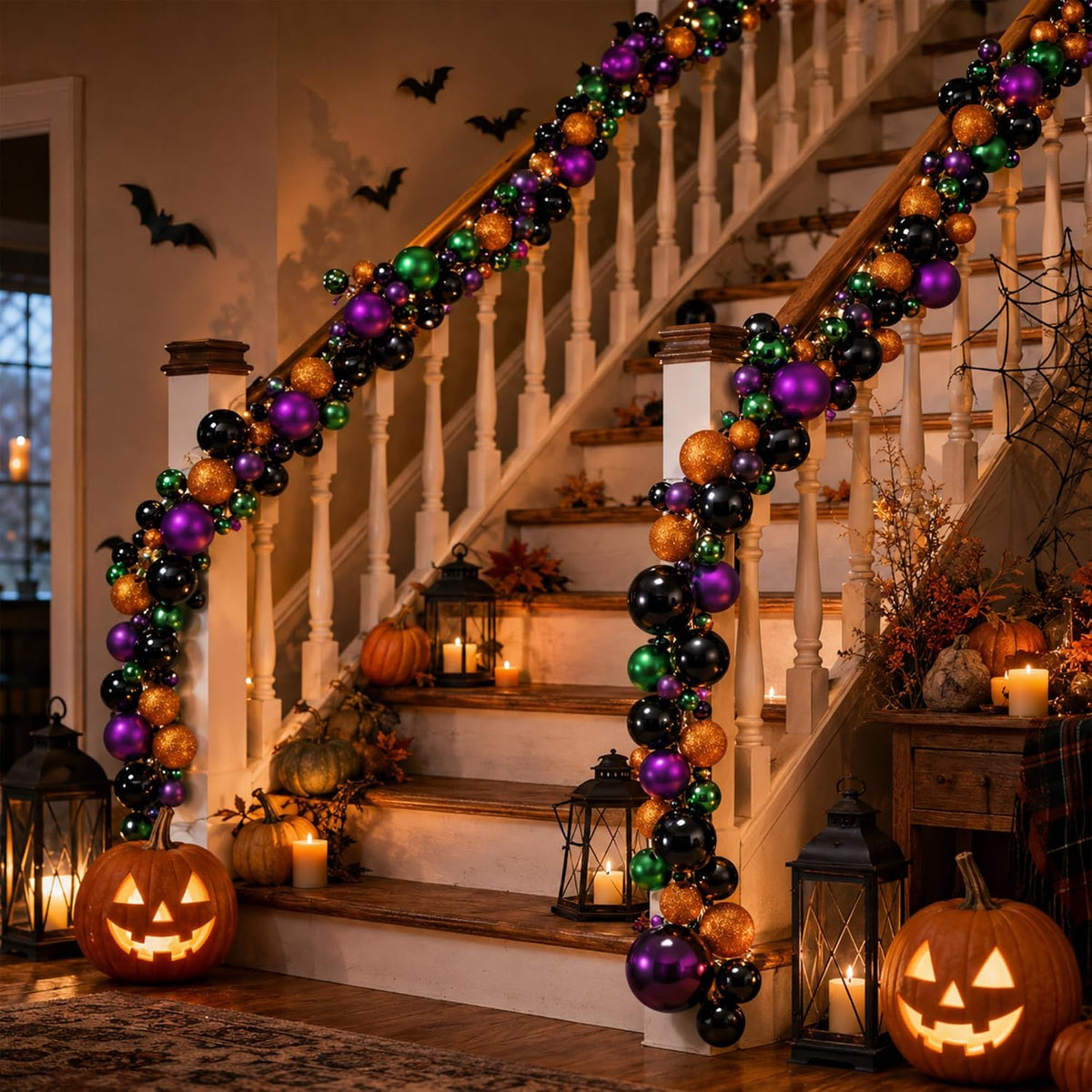 2 Pcs Christmas Ball Ornament Garland, Fantasy, 6 ft