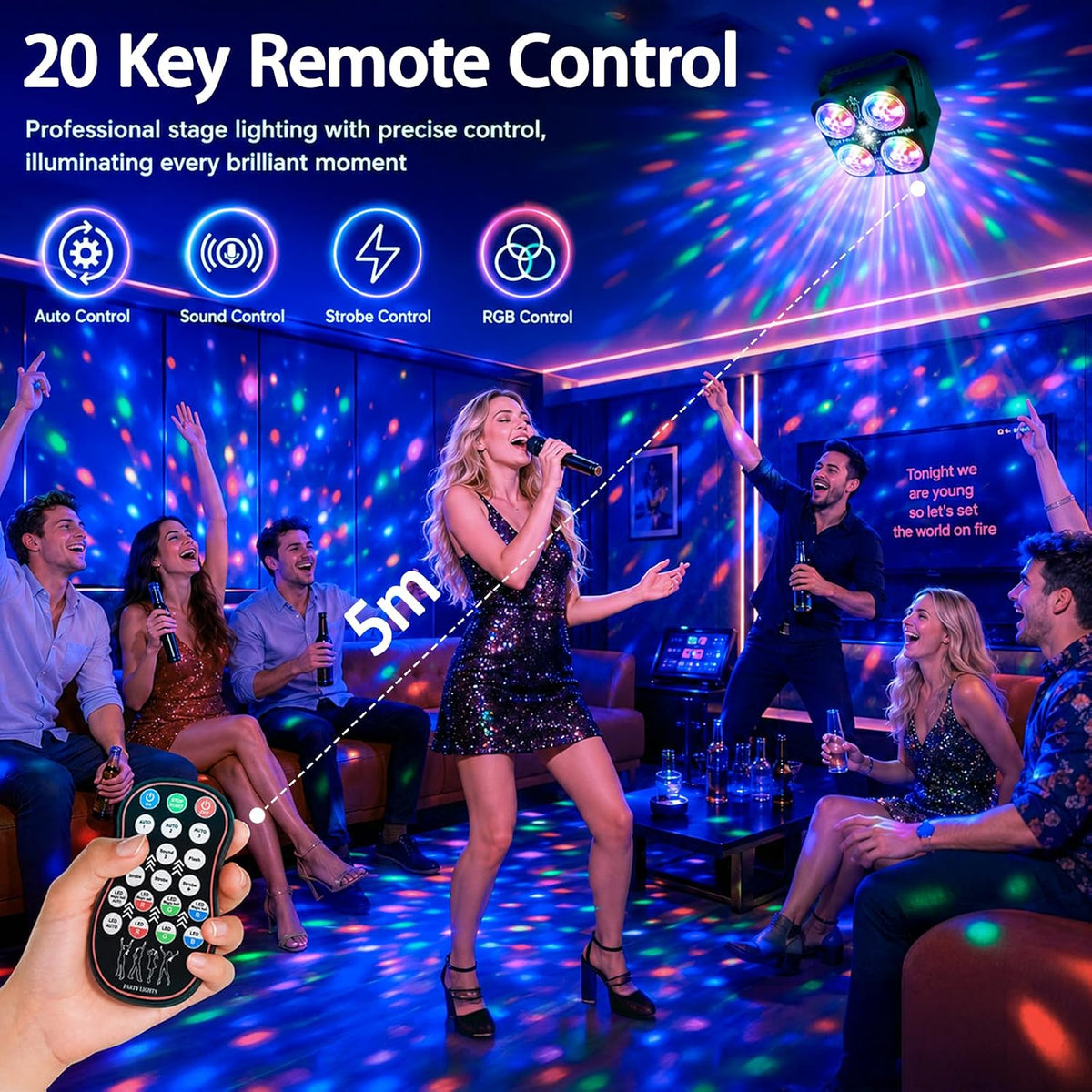 Disco Ball Party Lights, 4 Disco Balls Lights Sound Activated for Parties