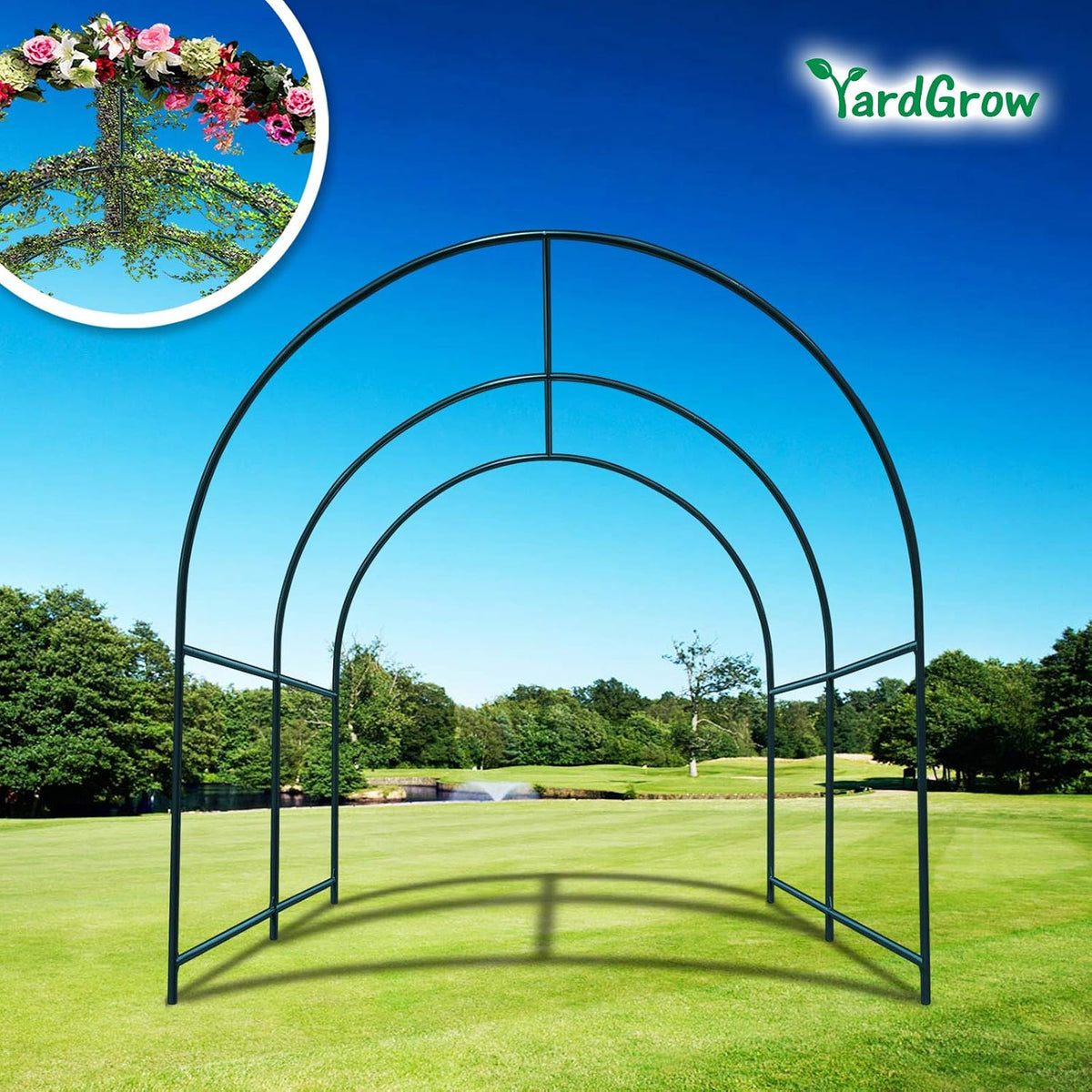 YardGrow Large Garden Support Arch Pergola Frame( 6.5 x 7 x 7.2ft)