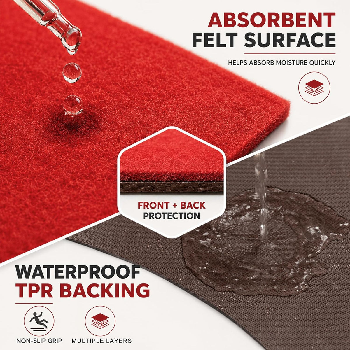 3 x 10 Ft Red Carpet Runner for Events, Non-Slip Aisle Runner with Rubber Bac...