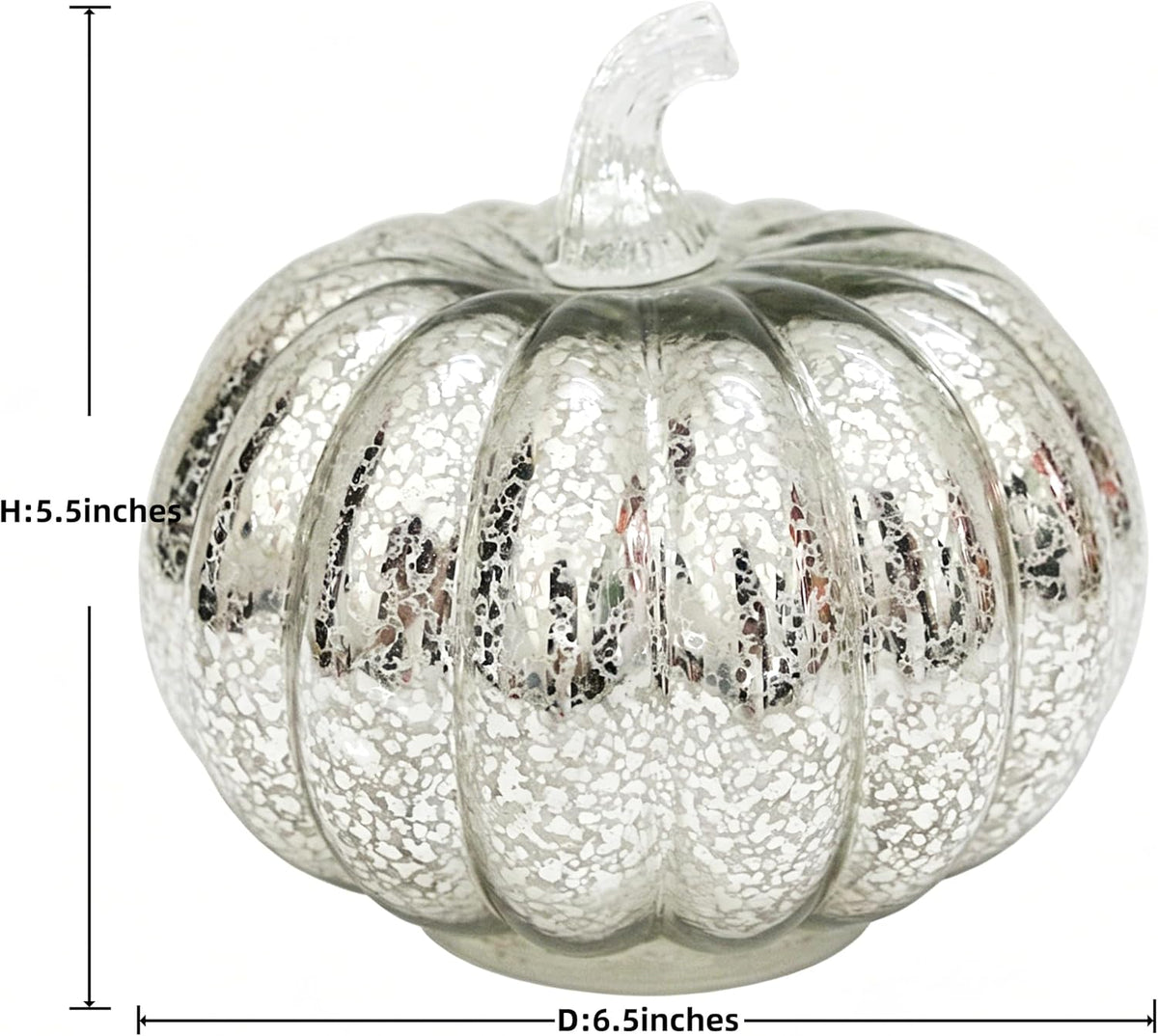 Fall Decorations for Home,Mercury Glass Pumpkin Lights with Timer(Silver)