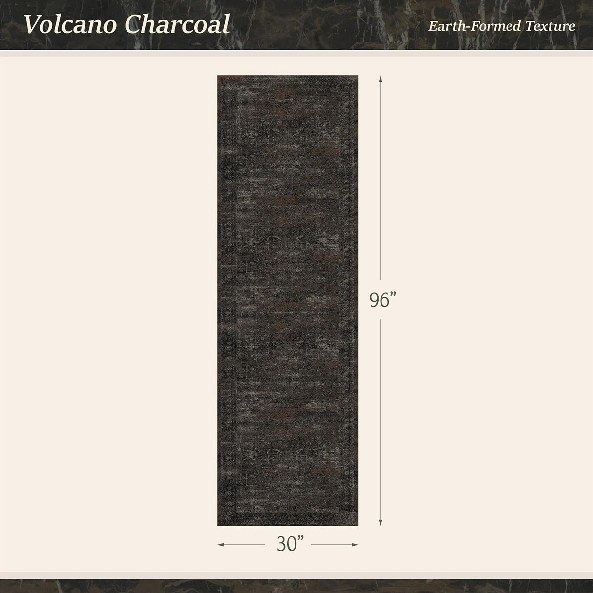 Black 2'6" x 8' Washable Hallway Runner Rug, Non Slip Long Kitch...