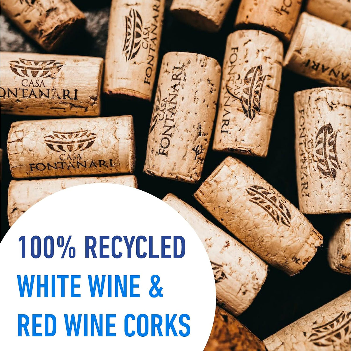 Premium Recycled Corks, Natural Wine Corks From Around the Us - 250 Count