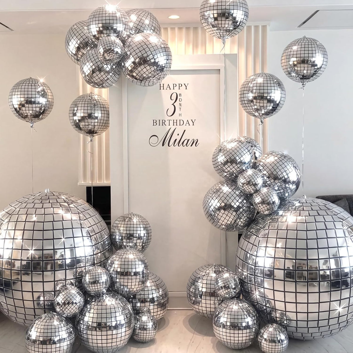 24 Pcs Giant Metallic Party Balloons, Assorted Size,Silver2