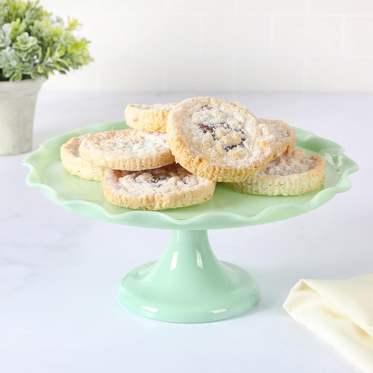 Martha Stewart Highbrook 11" Jadeite Glass Cake Stand fits 9" Cake ...
