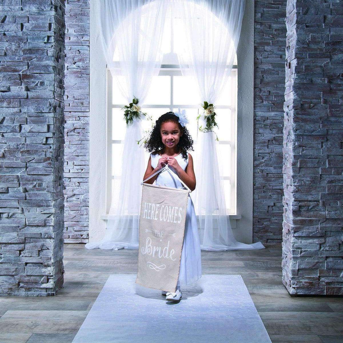 Fun Express Wedding Aisle Runner, White