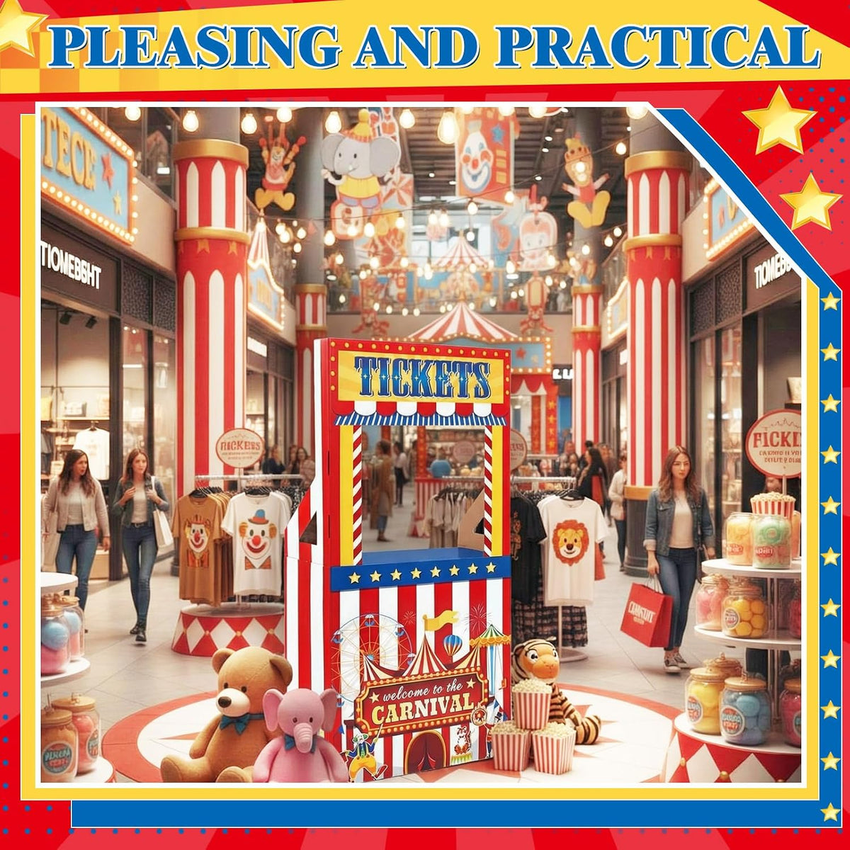 3D Circus Halloween Ticket Booth Creepy Carnival Decorations