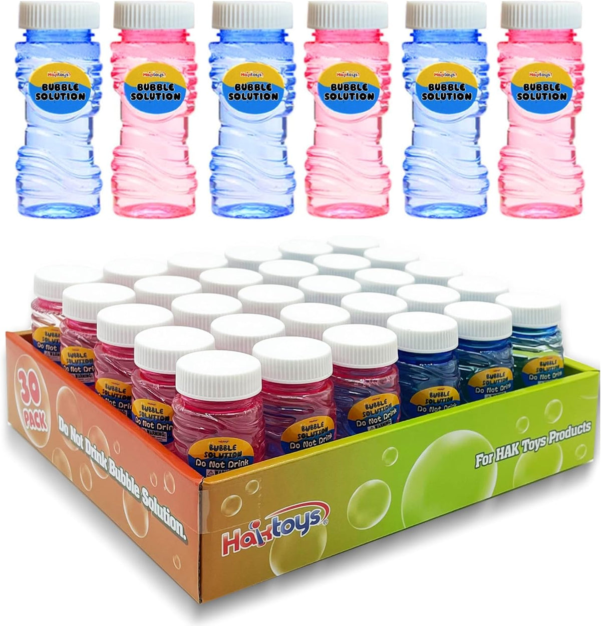 Bubble Gun Refill Solution, 30 Pack 2 oz Bottles for Bubble Blasters
