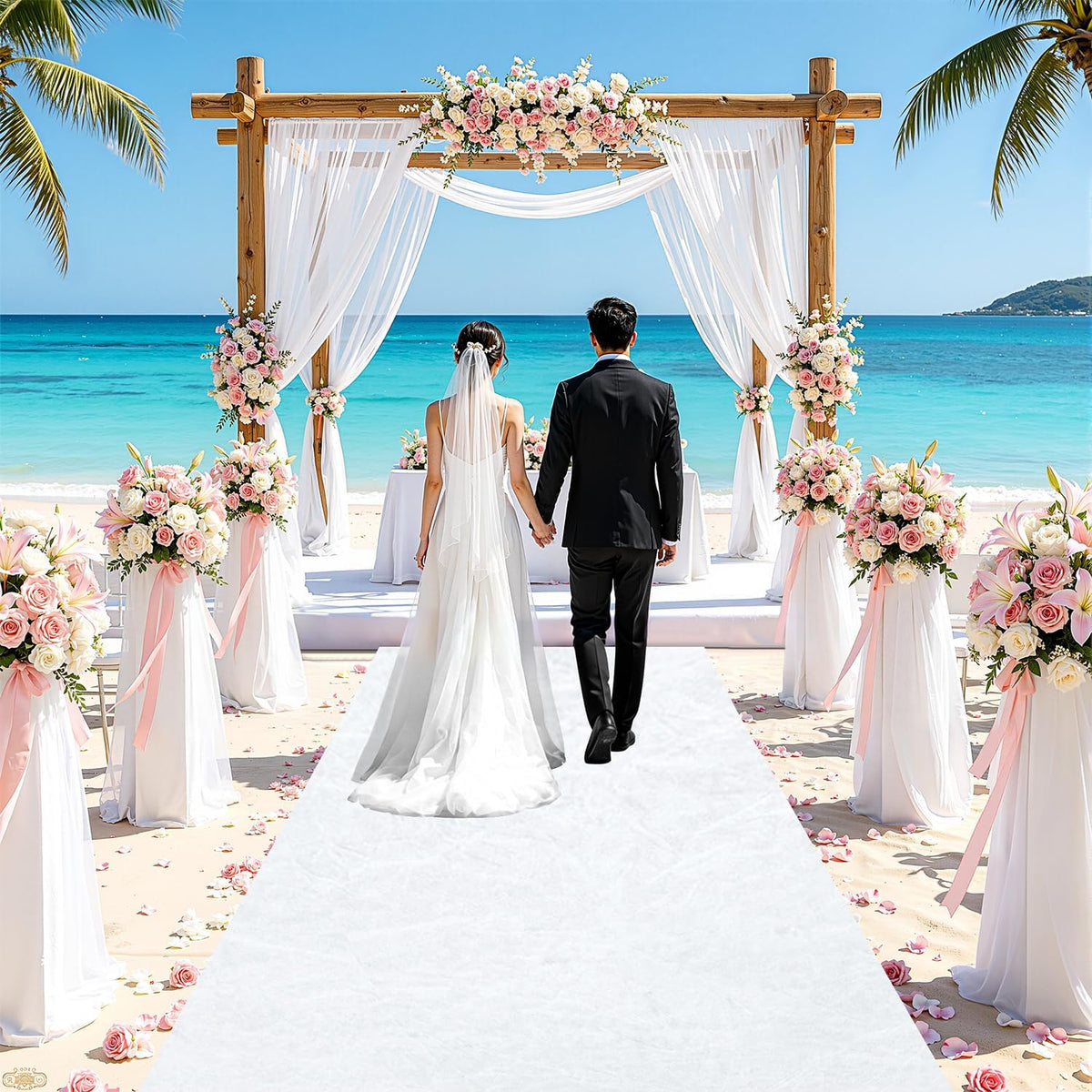 FUHSY White Aisle Runner Outdoor Aisle Runners for Weddings for Indoor Weddin...