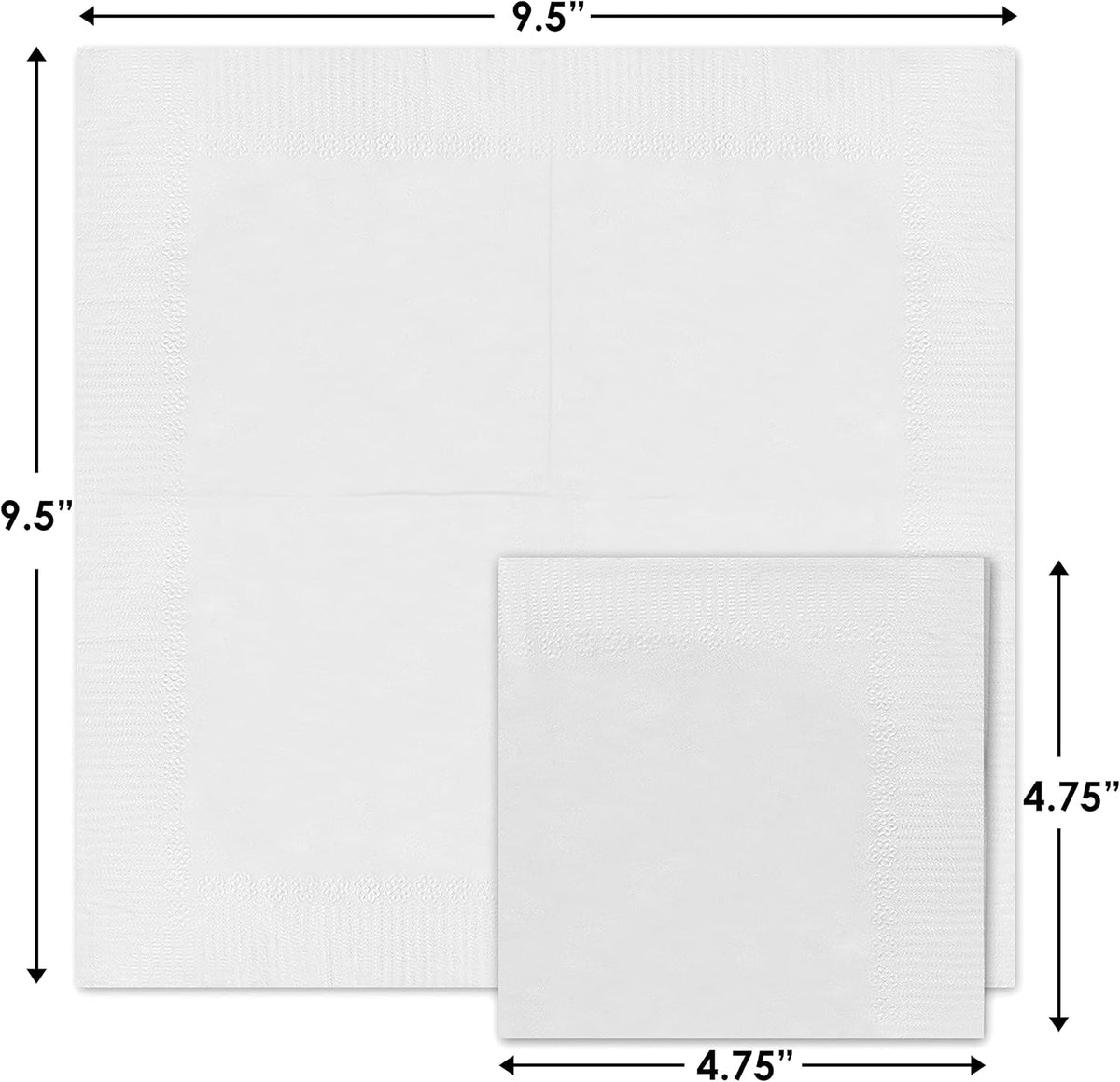 1100 Pack Cocktail Napkins Paper - Quality 3-Ply White Beverage Napkins - Res...