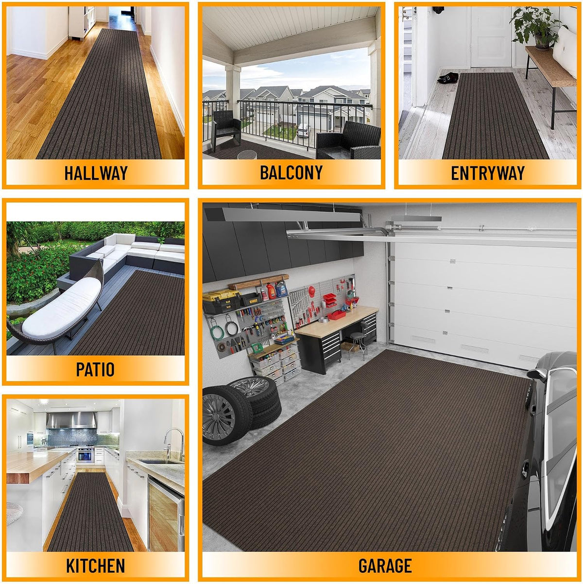 Ottomanson 2x12 Hallway Runner Rug – Non-Slip Indoor Outdoor Door Mat