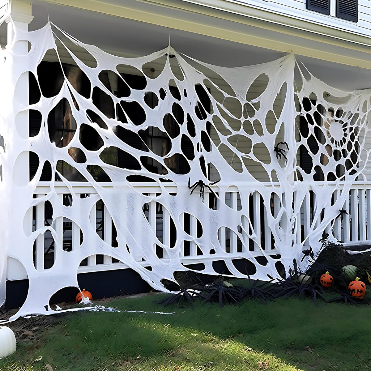 JOYIN 1000sqft Halloween Spider Web Outdoor Decoration, Giant Spider Cobwebs ...