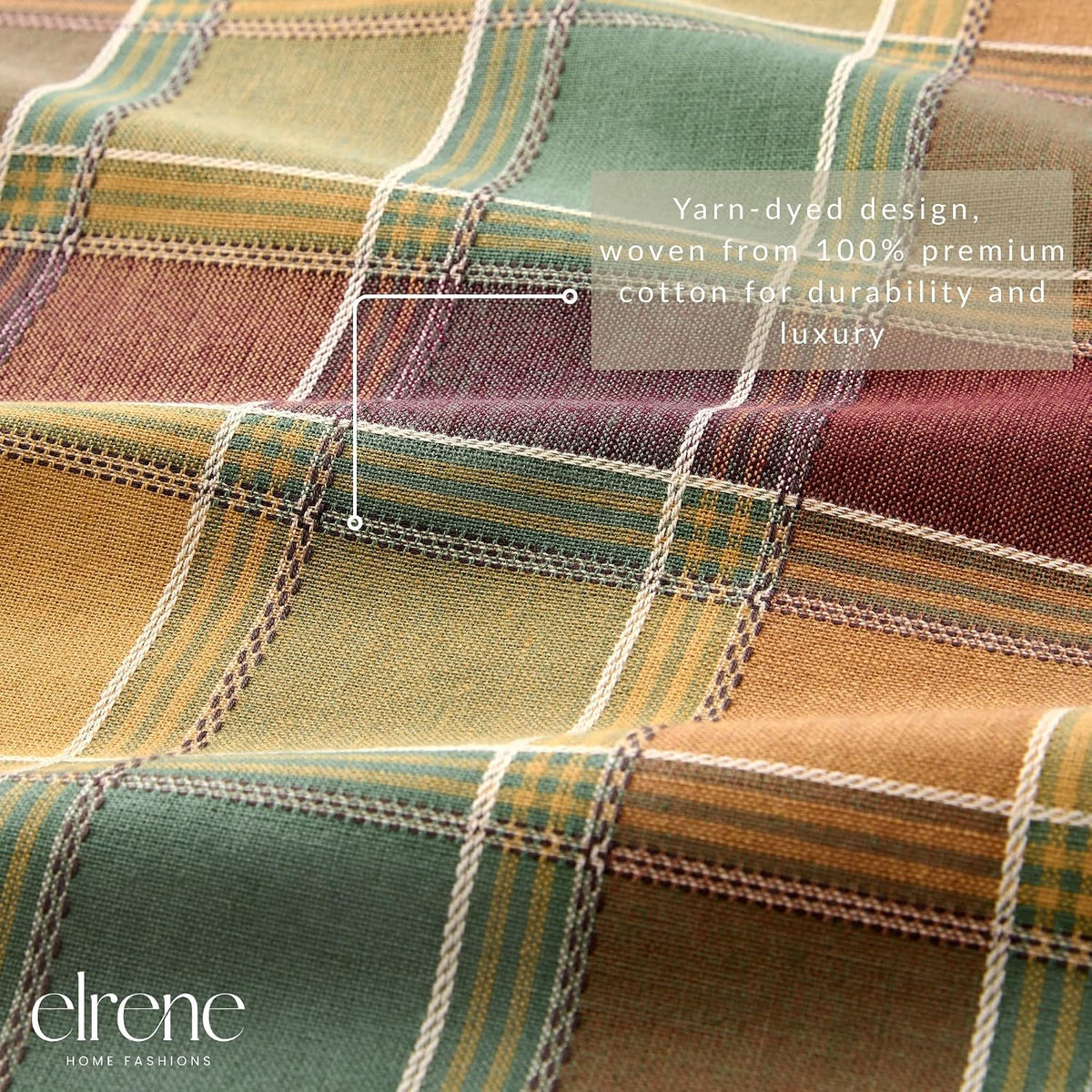 Threadmade Autumn Acres Plaid Tablecloth, Multicolor - 60" W x 120" L