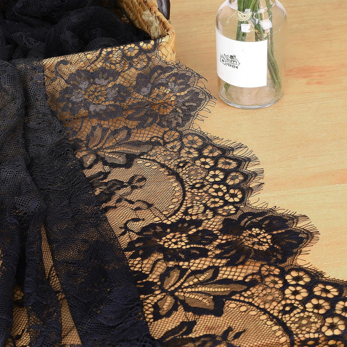 Rustic Black Tablecloths 60x120 Inches Lace Overlay Wedding Decor 10 Packs