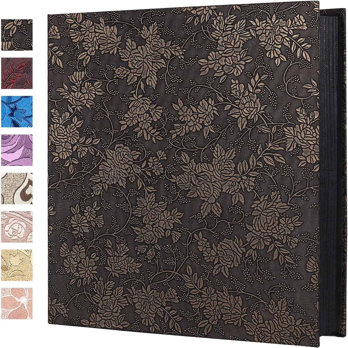 RECUTMS Photo Album 600 Pockets 4x6 Pictures Memo Book Leather Cover Bronze