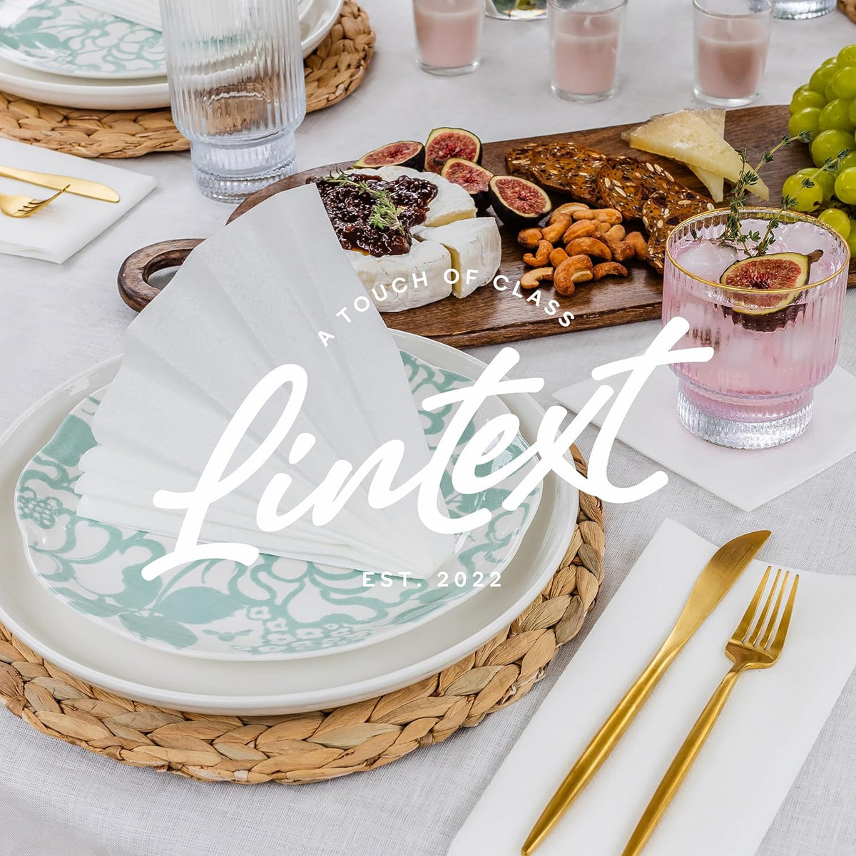 200 Linen-Feel Dessert And Beverage Napkins - Disposable Cloth-Like Cocktail ...