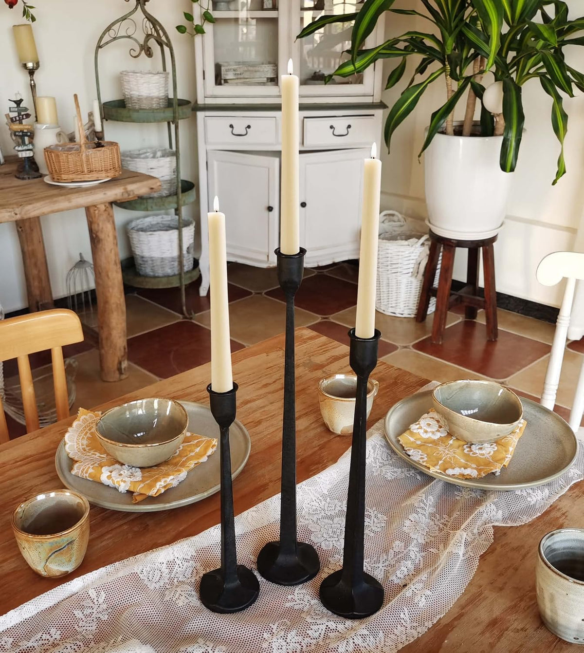 Iron Taper Candle Holder - Decorative Candle Stand - Candlestick Holder for W...