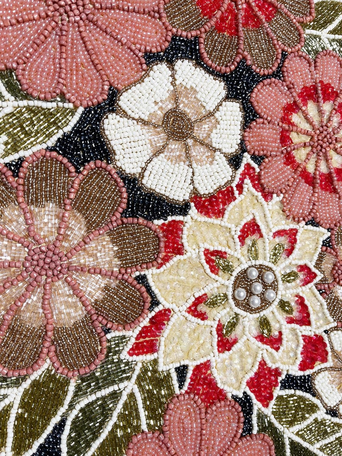 Beaded Table Runner Decorative Hand Glitz Rustic Farmhouse for Fall Harvest a...