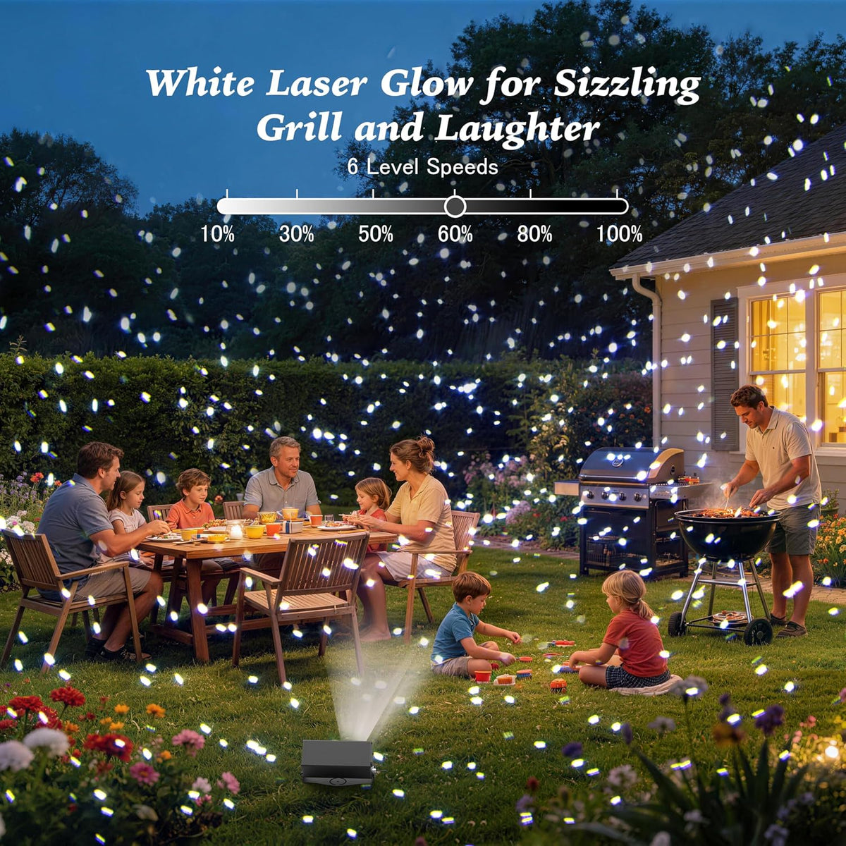 AIRIVO Outdoor Laser Lights Projector, 5 Color Motion Firefly Lights Star Sho...