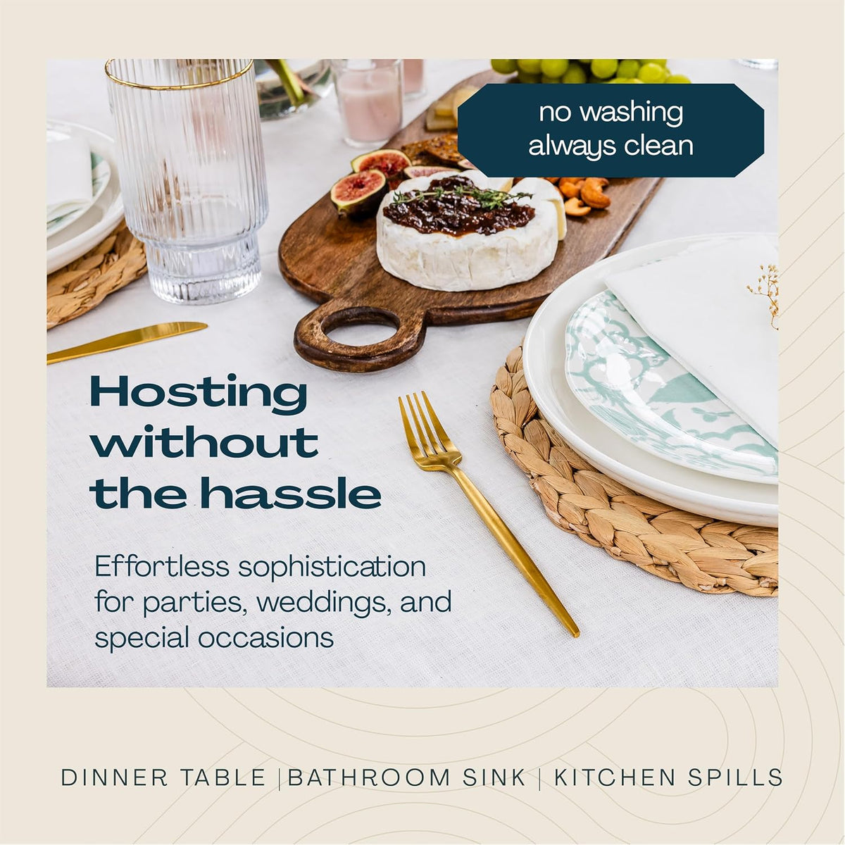 Lintext Disposable Linen-Feel Guest Towels - 12" x 17" Cloth-Like H...