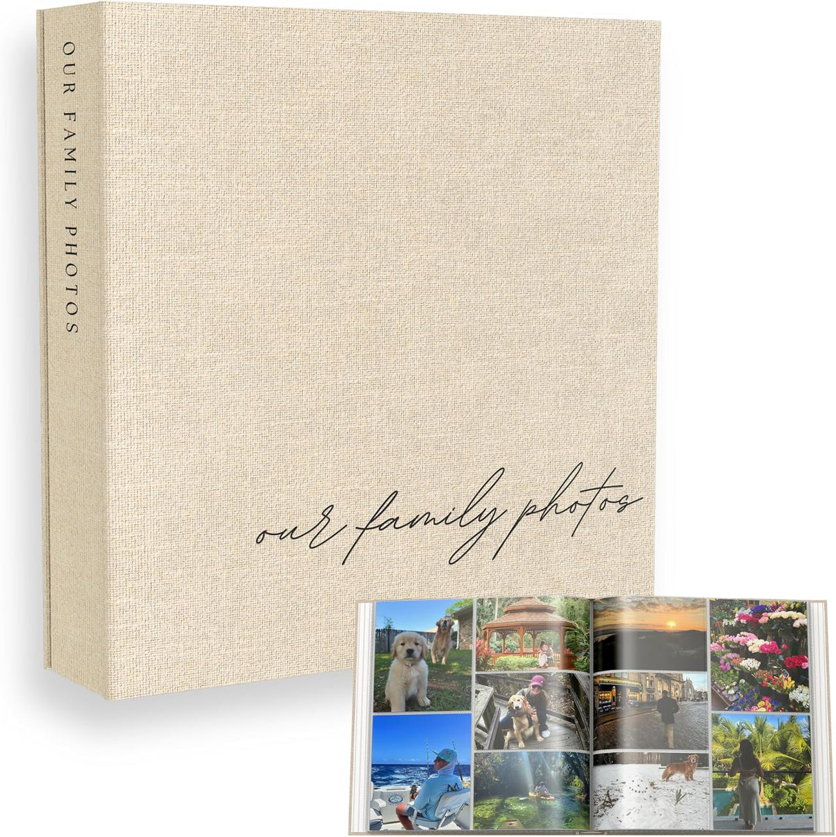 Family Photo Album 4x6 Pictures Large Linen Picture Book