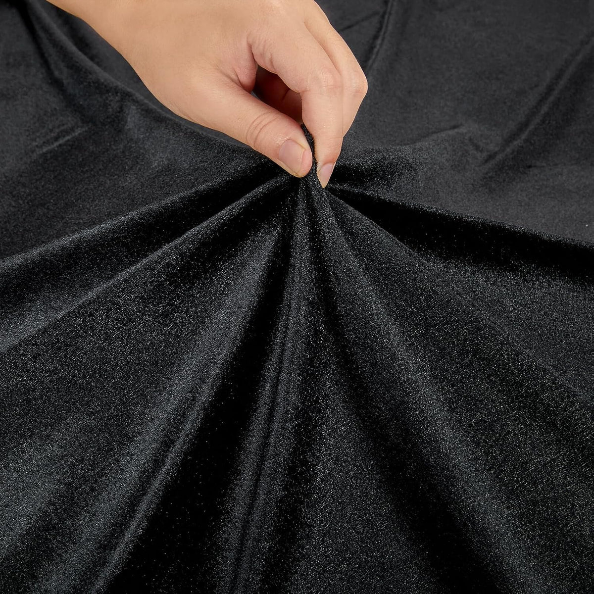 Black Velvet Tablecloth 60x120 Inch Solid Retro Ruffle Table Cloth