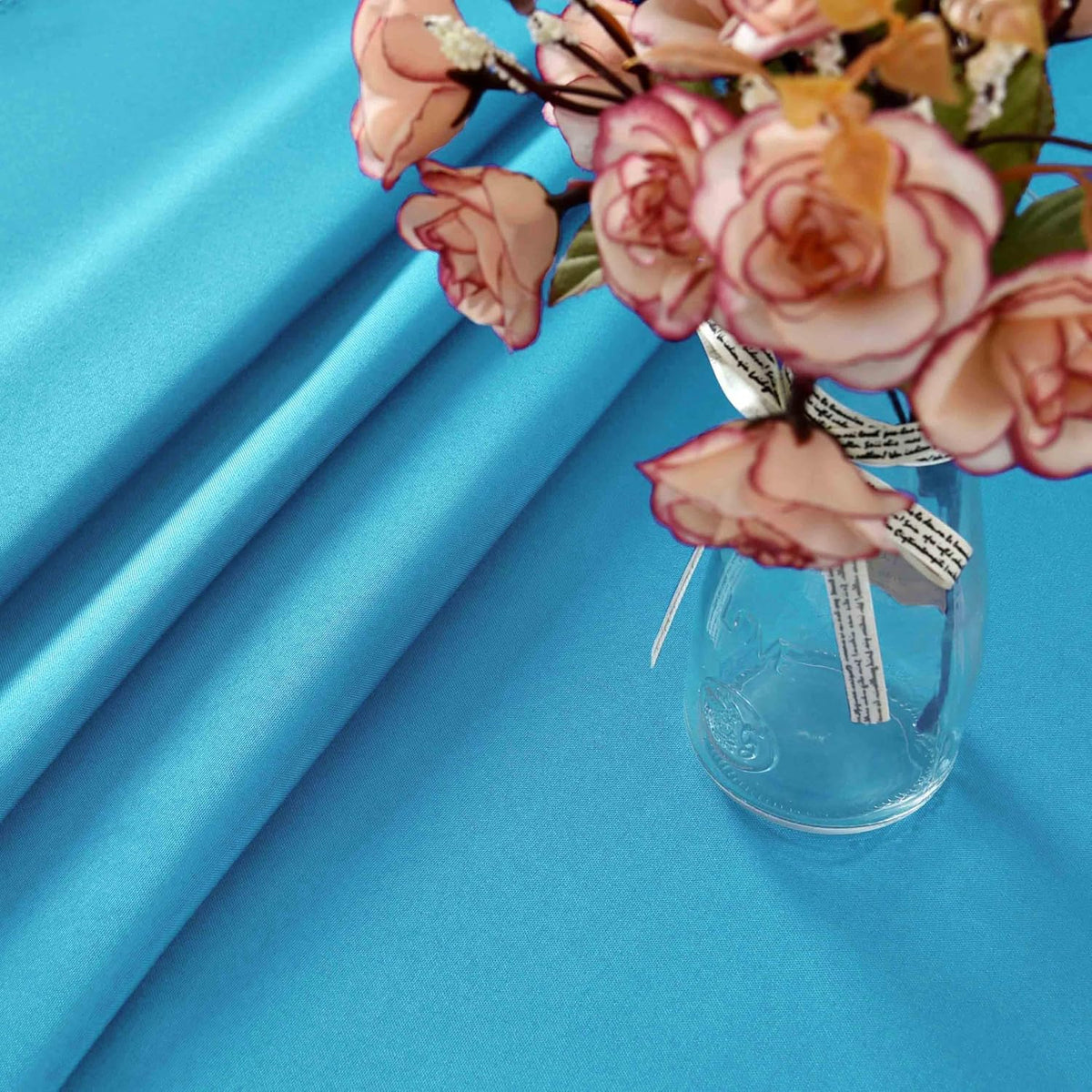 Teal Rectangle Tablecloth Waterproof Table Cloth, 90 x 132 inch