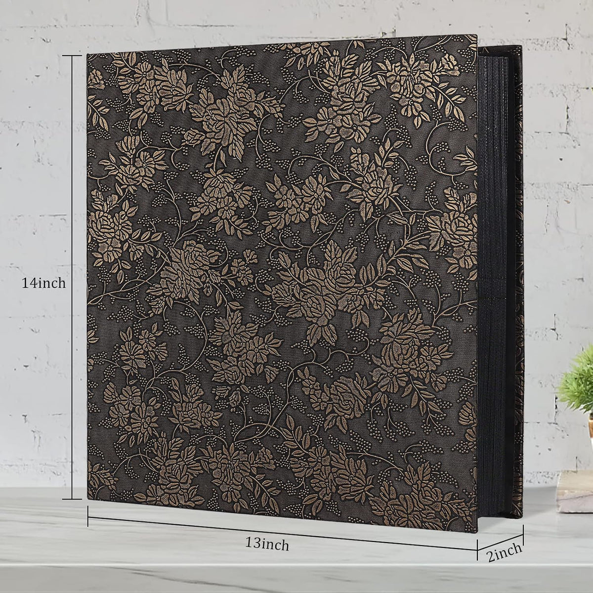 RECUTMS Photo Album 600 Pockets 4x6 Pictures Memo Book Leather Cover Bronze