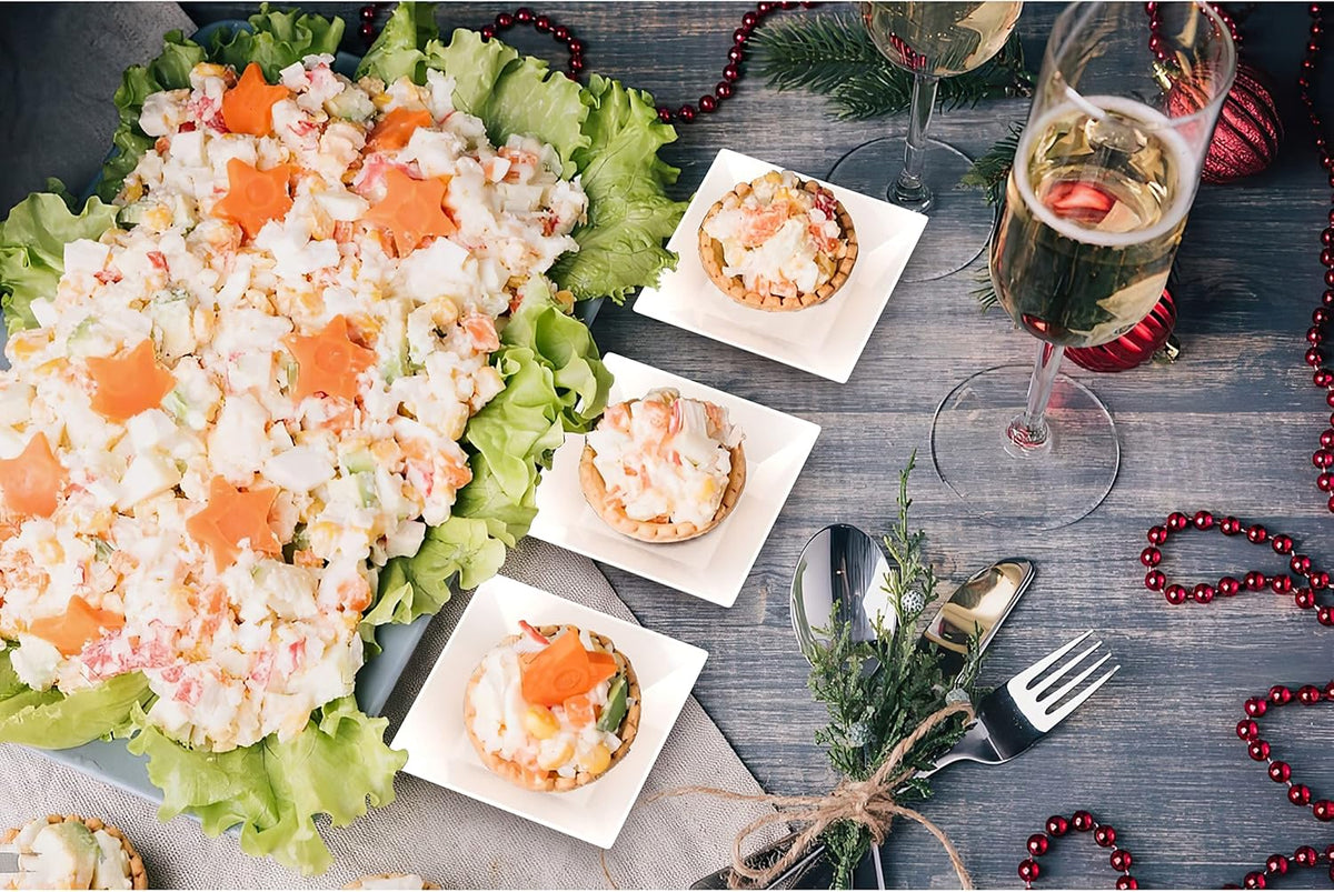 Exquisite Mini Disposable Appetizer Plates - 1200 Pack 2.95" x 2.95"...